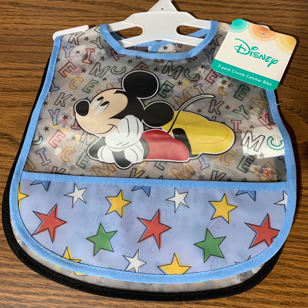 Mickey Mouse Crumb Catcher Bibs - 2 pack